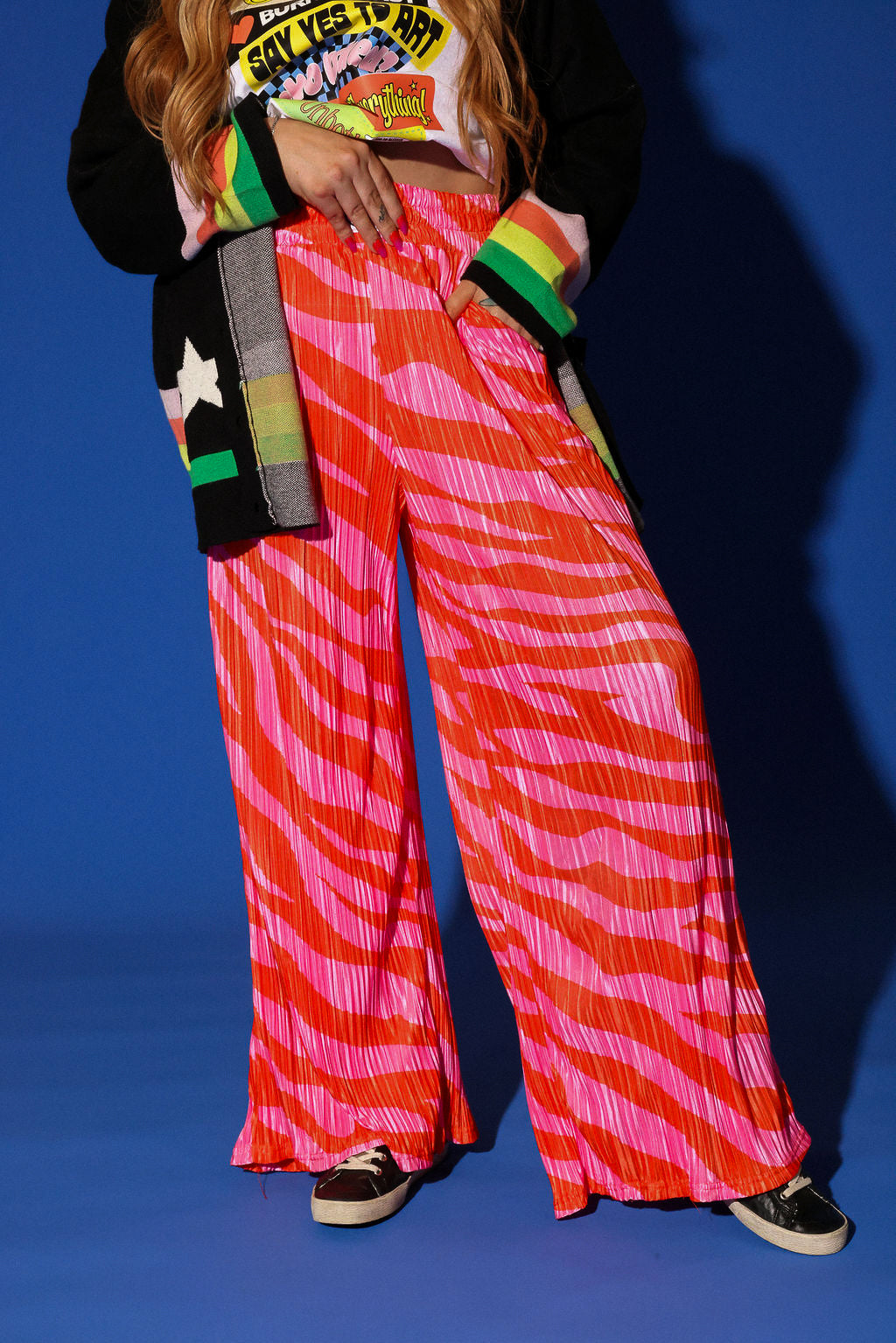 Zebra Heat Plissé Pants