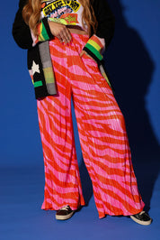 Zebra Heat Plissé Pants