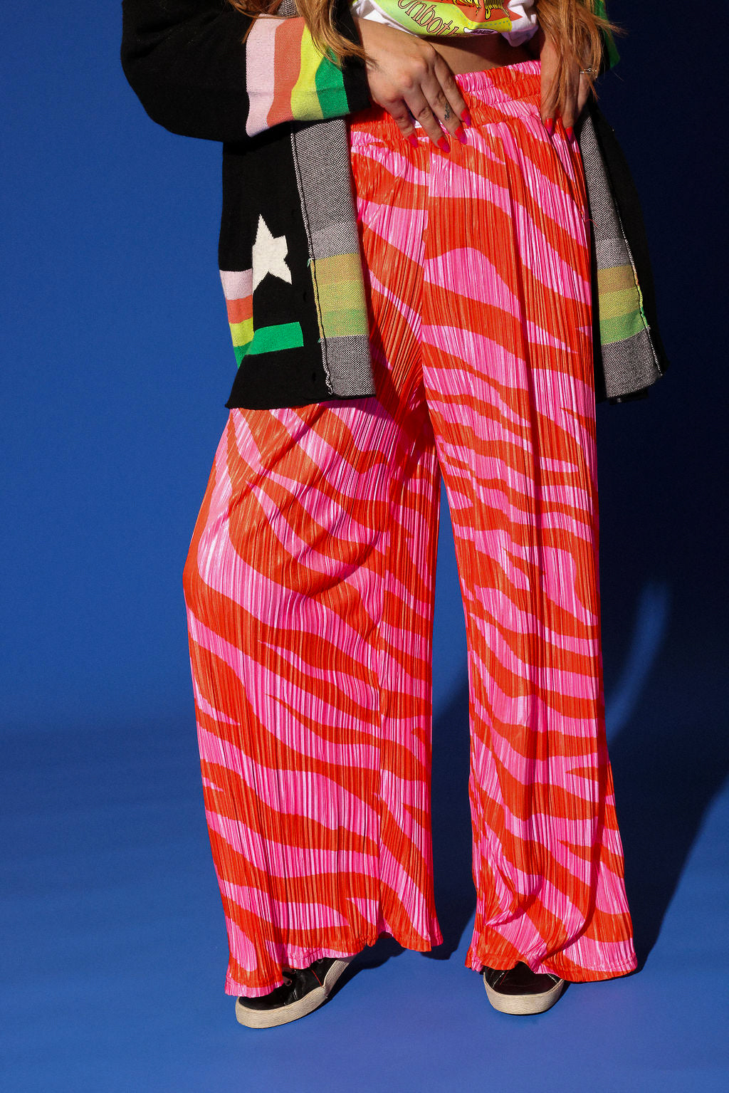 Zebra Heat Plissé Pants