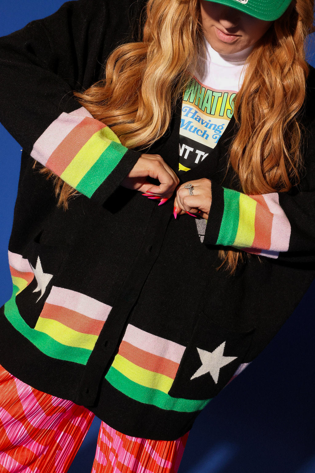 Black Saturn Return Oversized Boxy Cardigan