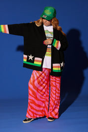 Black Saturn Return Oversized Boxy Cardigan