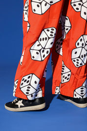 High Stakes Red Dice Wide-Leg Pants  **RESTOCKED**