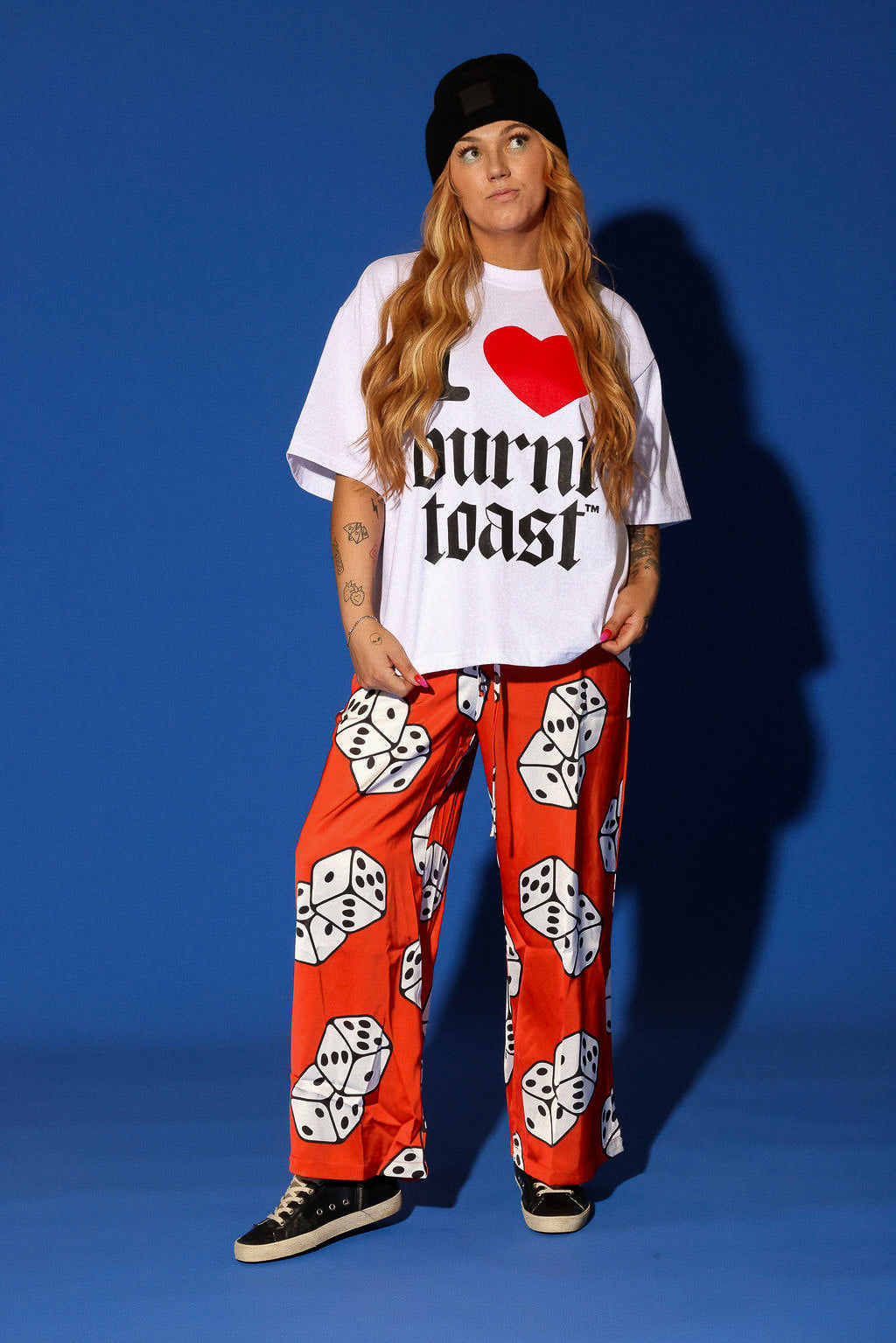 High Stakes Red Dice Wide-Leg Pants  **RESTOCKED**