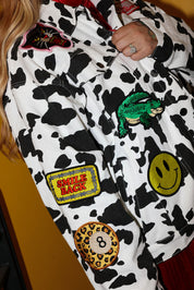 **PRE-ORDER: ships by 11/17** Burnt Toast Mayhem Patch Cow Denim Jacket