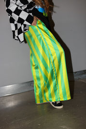 High Voltage Green Stripe Straight-Leg Pants