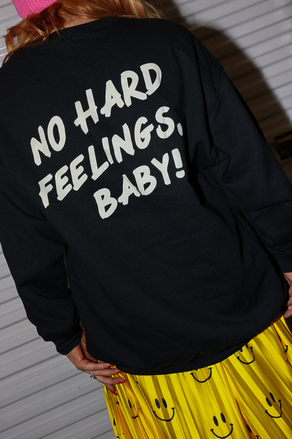 8 Ball No Hard Feelings Black Crew Neck (Screen Print // Front + Back) **RESTOCKED**