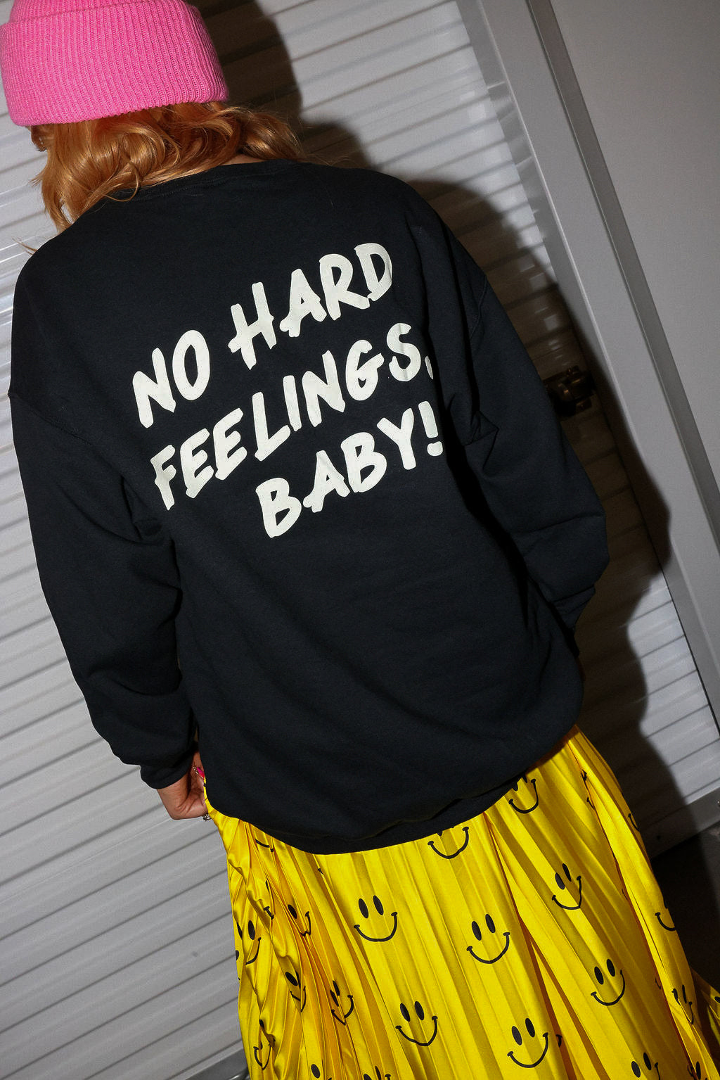 8 Ball No Hard Feelings Black Crew Neck (Screen Print // Front + Back) **RESTOCKED**