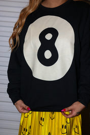 8 Ball No Hard Feelings Black Crew Neck (Screen Print // Front + Back) **RESTOCKED**