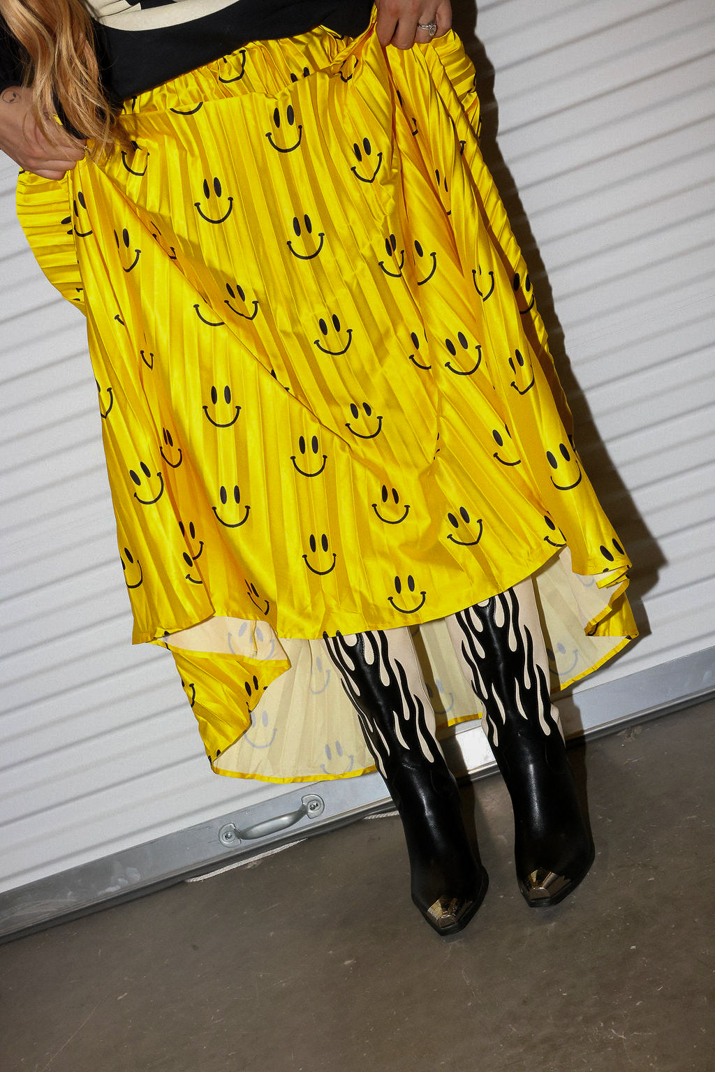 Happy To Be Here Smiley Pleated Skirt **RESTOCKED**