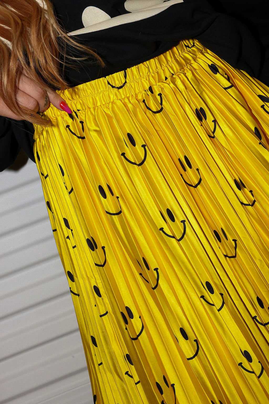 Happy To Be Here Smiley Pleated Skirt **RESTOCKED**