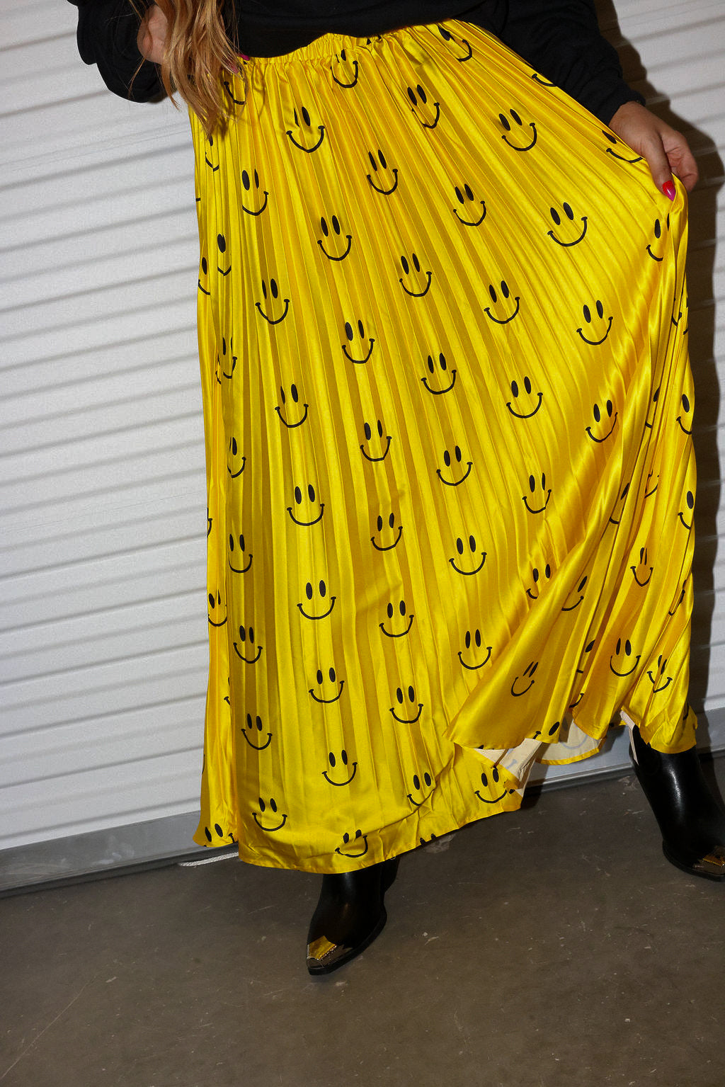 Happy To Be Here Smiley Pleated Skirt **RESTOCKED**