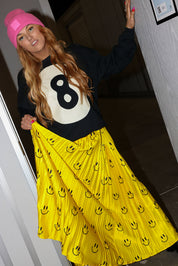 Happy To Be Here Smiley Pleated Skirt **RESTOCKED**