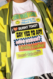 Bumper Sticker Premium White Graphic Tee (Digital Ink)