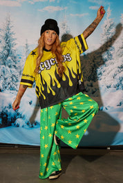 Supernova Green Star Wide-leg Trousers