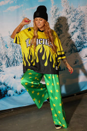 Supernova Green Star Wide-leg Trousers