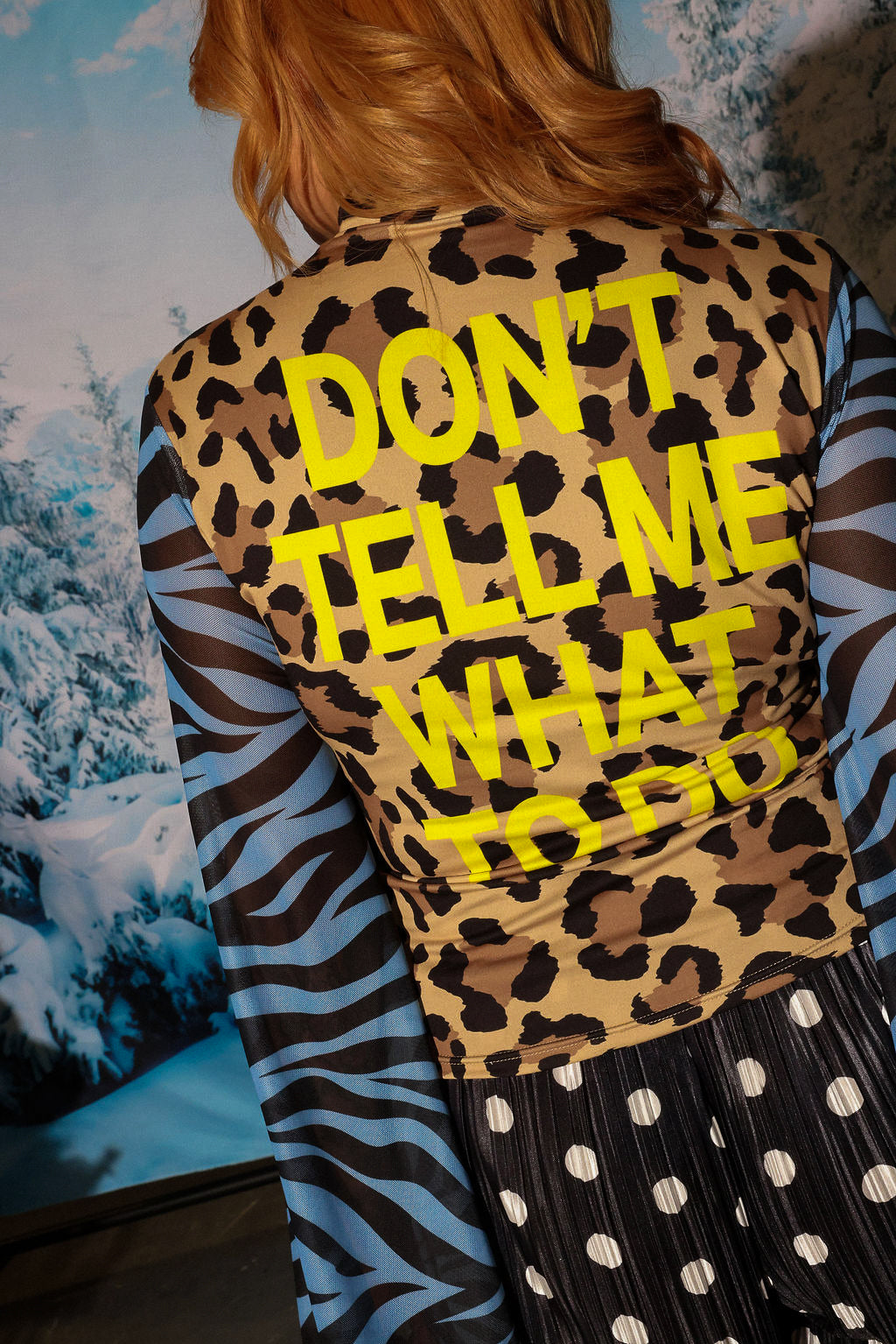 Don't Tell Me Star Bell Sleeve Mesh Top