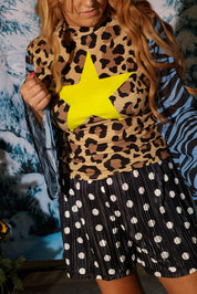 Don't Tell Me Star Bell Sleeve Mesh Top