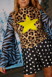 Don't Tell Me Star Bell Sleeve Mesh Top