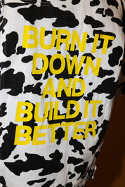 **PRE-ORDER: ships by 11/17** Burnt Toast Mayhem Patch Cow Denim Jacket