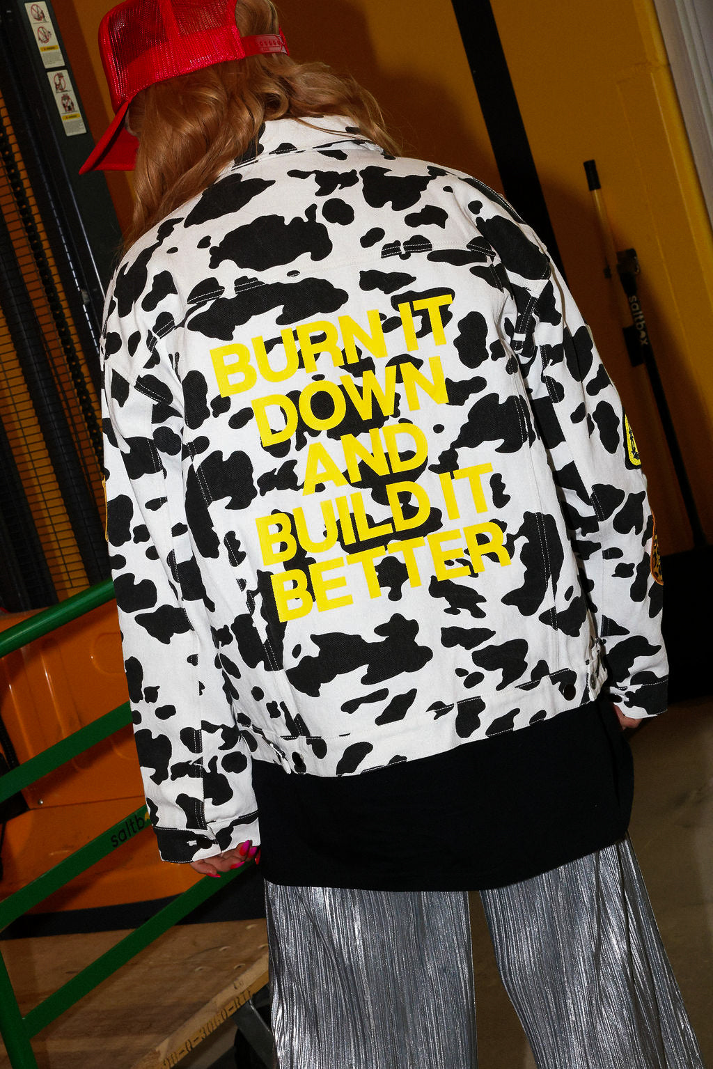 **PRE-ORDER: ships by 11/17** Burnt Toast Mayhem Patch Cow Denim Jacket