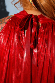 Code Red Metallic Halter Neck Dress