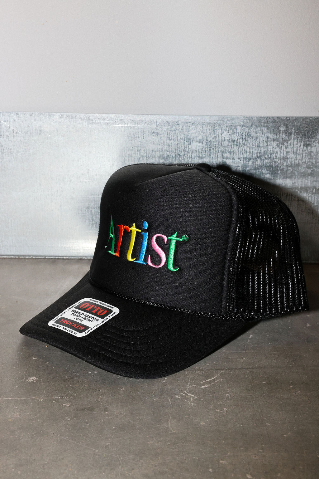 Artist Black Embroidered Trucker Hat