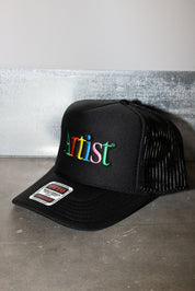 Artist Black Embroidered Trucker Hat