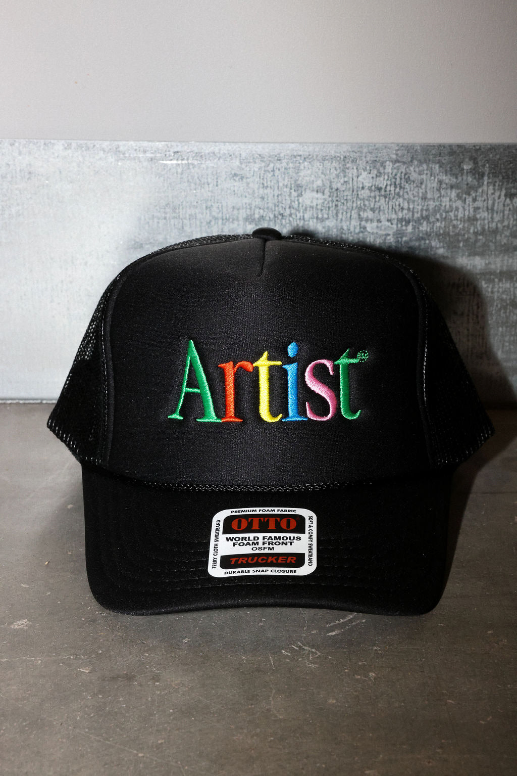 Artist Black Embroidered Trucker Hat