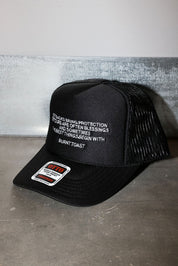 Burnt Toast Theory Black Embroidered Trucker Hat