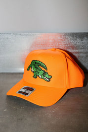 Orange Croc Camo Embroidered Trucker Hat