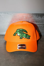 Orange Croc Camo Embroidered Trucker Hat