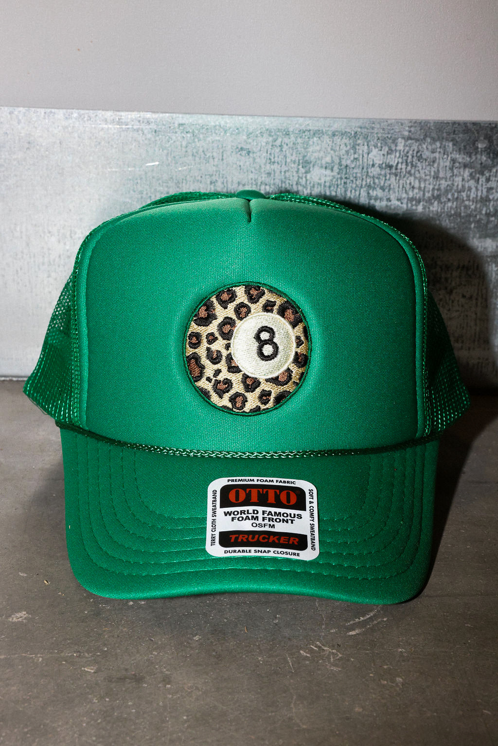 Fierce 8 Ball Kelly Green Embroidered Trucker Hat