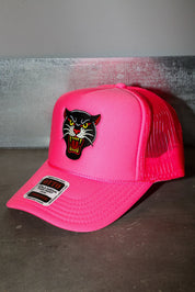Panther Neon Pink Embroidered Trucker Hat