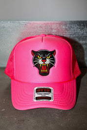 Panther Neon Pink Embroidered Trucker Hat