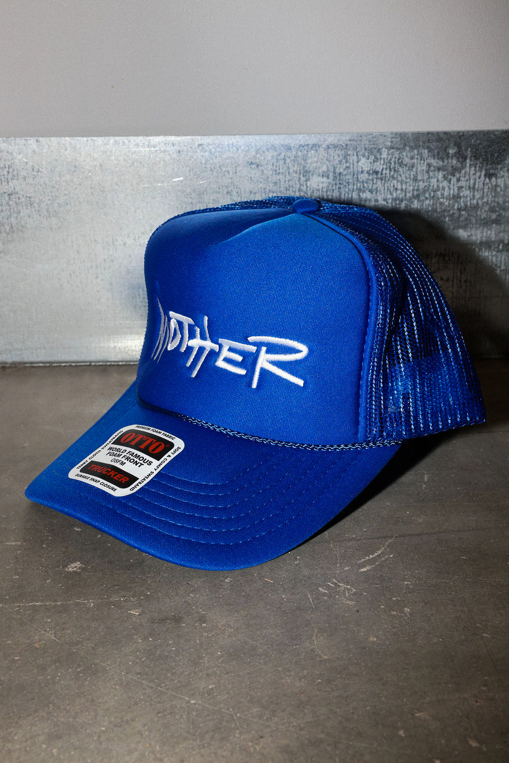 Mother Blue Embroidered Trucker Hat