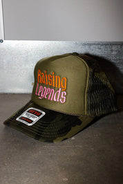 Raising Legends Camo Embroidered Trucker Hat