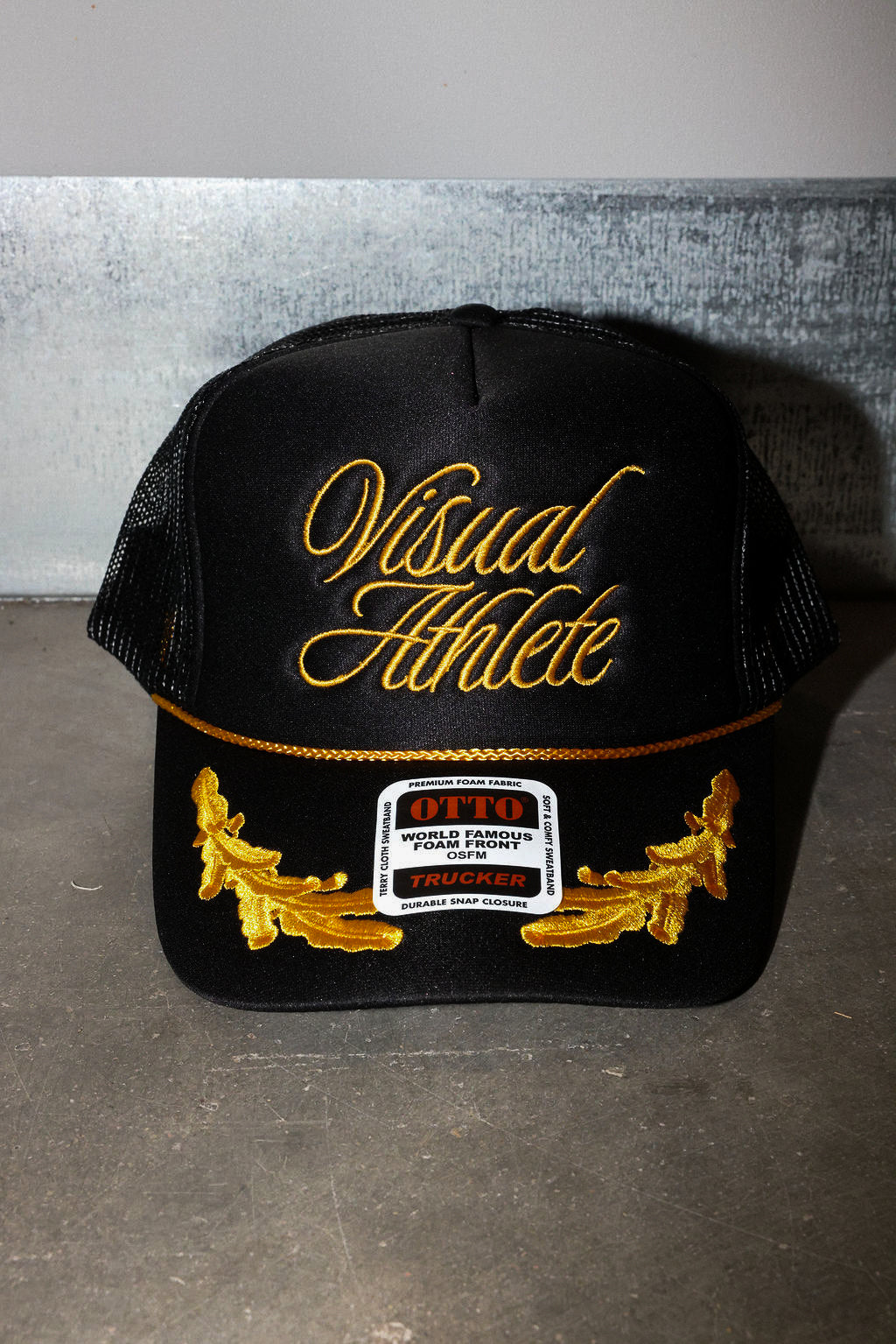 Visual Athlete Captain Black Embroidered Trucker Hat