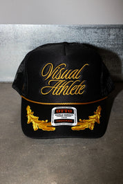 Visual Athlete Captain Black Embroidered Trucker Hat