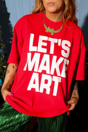 Let's Make Art Red Premium Graphic Tee (Puff Print)