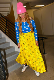 Happy To Be Here Smiley Pleated Skirt **RESTOCKED**