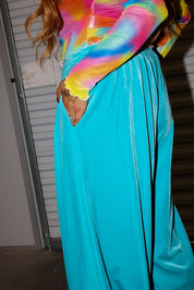 Cold Burn Blue Velvety Classic Trousers