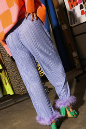 Lavender Haze Pleated Feathered Pants