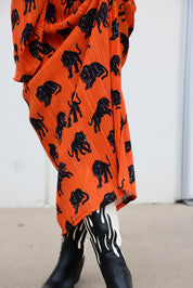 Midnight Strike Plisse Maxi Skirt Set