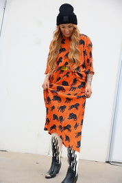 Midnight Strike Plisse Maxi Skirt Set