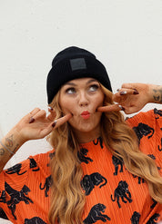 Charcoal Black Burnt Toast Beanie