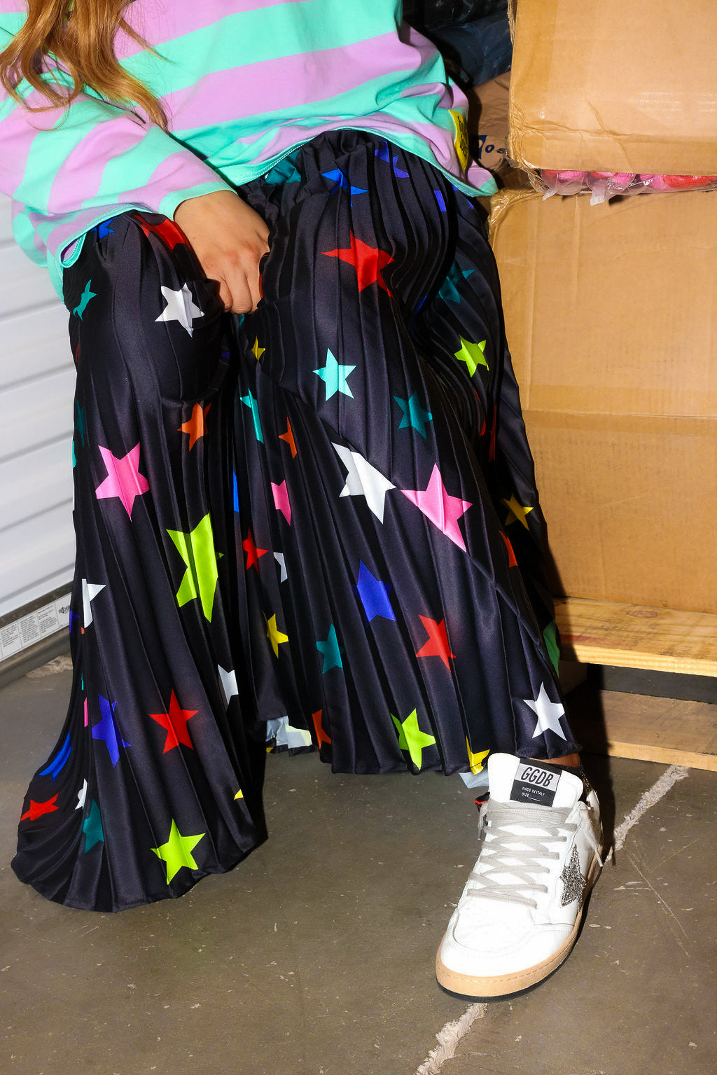 Stars Are Blind Pleated Maxi Skirt