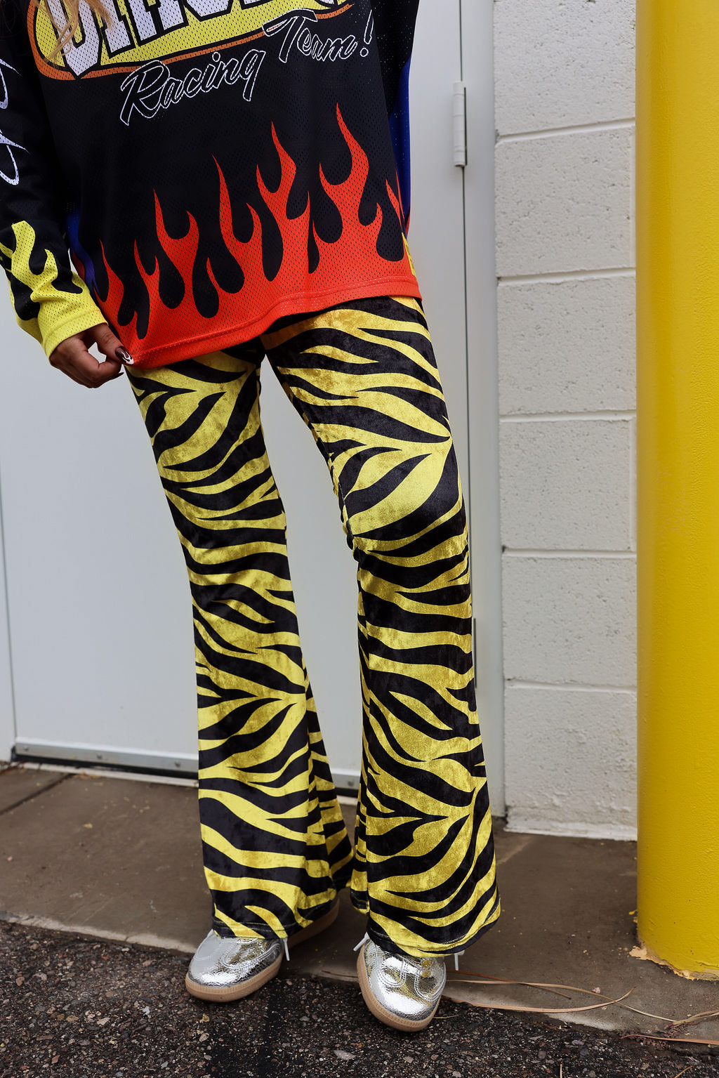 ** PRE-ORDER: ships by 12/15 ** Disco Danger Flared Velvet Pants