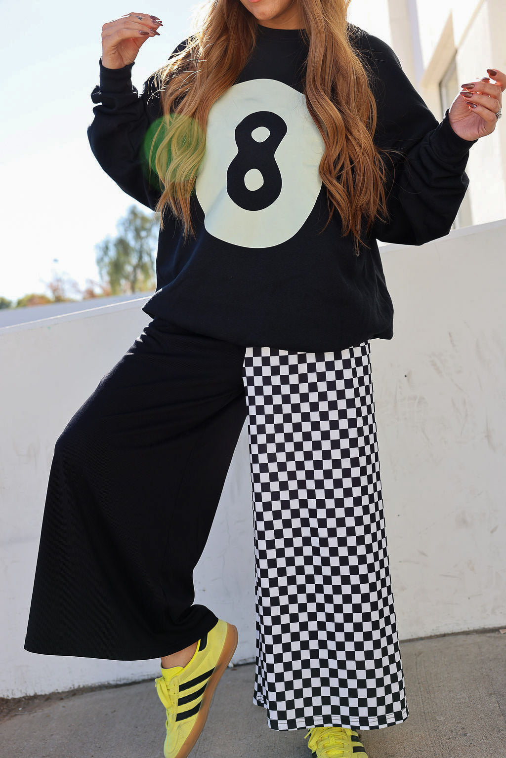 Black + White Half & Half Cropped Pants (w/ Pockets) **RESTOCKED**