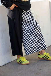 Black + White Half & Half Cropped Pants (w/ Pockets) **RESTOCKED**