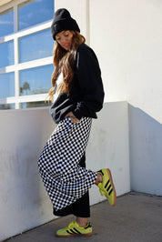 Black + White Half & Half Cropped Pants (w/ Pockets) **RESTOCKED**